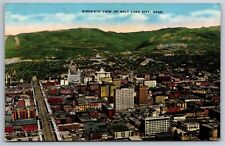 Birds Eye View Of Salt Lake City UT Buy War Savings Bonds Post 1943 Postcard D23 picture