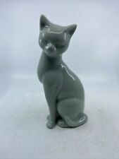 Vintage Light Green Celadon Cat Figurine Statue - Made in Japan 9” Tall picture
