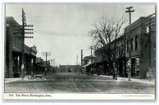 c1920's Elm Street Dirt Road Commercial Buildings Farmington Iowa IA Postcard picture