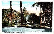 Mansion Street Park Ogdensburg New York 1920's Postcard picture