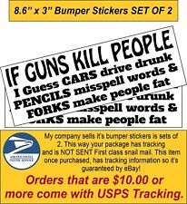 2nd Amendment Bumper Sticker - If guns kill people Set of 2 Bumper Sticker 8.6x3 picture