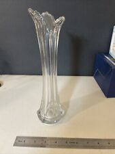 Mid-century Modern Swung Style Clear Glass Vase 11 In Tall picture