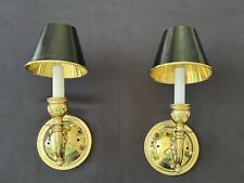 PAIR Vintage French Solid Brass Bouillotte Lamp Wall Sconces - 2 Pair Available picture