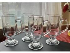 4 - Princess House Heritage Footed Crystal Irish Etched Coffee Cups picture