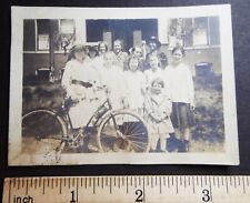 WWI-Era Sepia Photo of Children & Bike Bicycle picture
