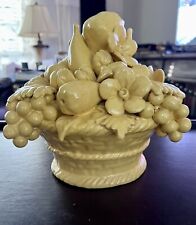 Vintage Porcelain Fruit and Floral Arrangement MADE IN FRANCE 8.5” X 10.5” Tall picture