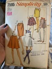 Vintage 1968 Simplicity Sewing Pattern 7595 Size Waist 24 Cut And Complete picture
