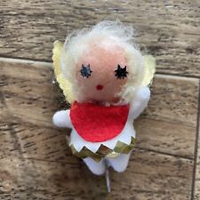 VINTAGE FLOCKED SNOW BABY PIXIE ANGEL CHRISTMAS ORNAMENTS JAPAN picture