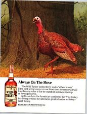 1984 Wild Turkey Bourbon: Always On The Move Ken Davies Vintage Print Ad picture