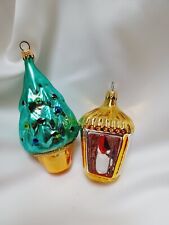 Vintage COLOM BIA CHRISTMAS ORNAMENTS Glass Latern Candle Christmas Tree picture