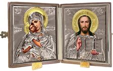 Christ the Teacher and Virgin Mary of Kazan Russian Diptych Religious Gift 5 1/2 picture