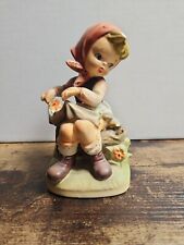 Vintage Napco Girl with Flowers 5.5