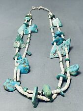 IMPORTANT EARLY 1900'S SANTO DOMINGO VINTAGE TURQUOISE NECKLACE OLD picture