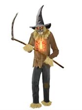 12' TEKKY LIGHTED ANIMATED SCARECROW WITH SCYTHE Halloween Prop picture