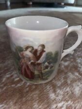 Imperial Japan Victorian Lusterware Courting Couple Coffee Mug Cup Porcelain picture
