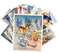 PIXILUV Vintage Christmas Greeting Cards 24pcs Little Angels Christmas Black picture