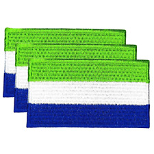 Sierra Leone International Country Flag Iron On Patch Embroidered Sew Badge x3 picture
