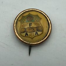 American Fraternal Alliance Handshake Pinback Pin Whitehead Vintage Antique AFA picture