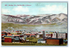 1910 Big Horn Mountains in Distance Buildings Sheridan Wyoming WY RPO Postcard picture