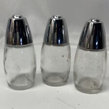 (3) Vintage Gemco Westinghouse Salt & Pepper Shakers Clear Glass 3.5