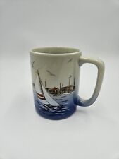 Vintage Rare Otagiri Light House Sailboat Sea Gull  Coffee Mug Ocean Talk 16oz + picture