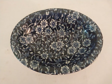 Calico Burleigh vintage soap dish Staffordshire England blue/floral picture