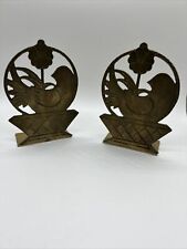 Vintage Marco Polo Import Brass Bird Bookends picture