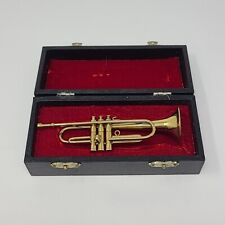 Miniature Trumpet In Red Velvet Black Case Instrument Mini Brass 5