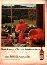 Vintage 1958 SEAGRAM'S 7 CROWN Whiskey Alcohol RARE Halloween Print Ad 1950's a6 picture