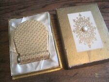 Vintage Coty Golden Metal Duette Compact w/ Powder & Coty 24 Bright 64 Lipstick  picture