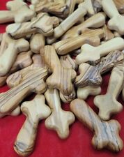 100 SMALL Pocket Holding size Comfort Crosses Made of Genuine Olive Wood Gift picture