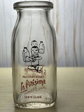 La Purisima Spanish Cuban Milk Bottle Red Pyro Third Quart. picture