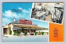 New Orleans LA-Louisiana, Café Du Monde, Advertisement, Vintage Postcard picture