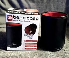 Black Leatherette Dice Cup With 5 Poker Dice Cubilete Bene Casa---Free Ship picture