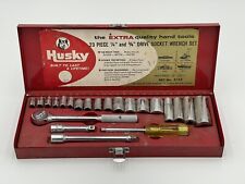 Vintage USA Husky/New Britain 23 Piece Socket Wrench Set 8123, 3/8 & 1/4 Drive picture
