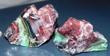 9.1oz 2pcs Firey Red Antique Recycled Slag Glass from Pittsburgh, PA picture