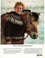 1968 AT&T Long Distance To Reykjavik Iceland Horse Nordic Wool Sweater Print Ad picture