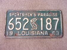 1963 LOUISIANA Pelican License Plate 652-187 picture