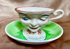 RARE So Cute Vintage Winking Man Cup AND Saucer BEST VERSION picture
