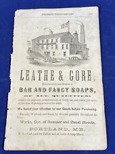 1862 Ad LEATHE & GORE ~ Bar & Fancy Soaps ~ Portland, Maine picture