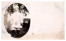 Vintage Real Picture Early 1900's Postcard Young Child In Yard RPPC U-39 picture