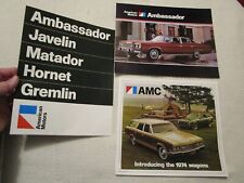 1974 AMC Ambassador 3-Piece Set of 3 Sales Broch.-Incl. Full Line Catalog picture
