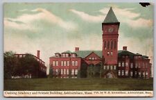 Cushing Academy Science Building Ashburnham Massachusetts Clock Tower Postcard picture