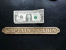 Vintage Solid Brass Nautical Plaque Sign CAPTAIN 'S CABIN picture