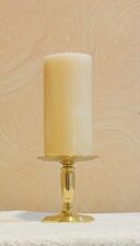 Baldwin Brass Raised Pillar Candleholder and Candle Colonial Candle Of Cape Cod picture