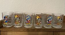 Vintage 2000 McDonalds Cups Walt Disney World Mickey Mouse Glasses Set of 6 picture