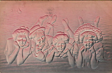 Bathing Beauties Postcard 1907 Heavily Embossed Airbrushed Posted picture