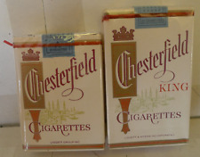 Chesterfield Cigarettes - Two Empty Packs - King & Short Non Filter -Vintage picture