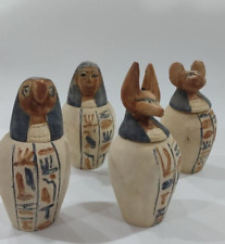 Egyptian Ancient Canopic 4 Canopics  Jars Organs Funerary Storag picture