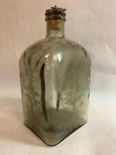 Antique Swedish Etched Glass Bottle Gustov Adolf Sveriges Konung Decanter picture